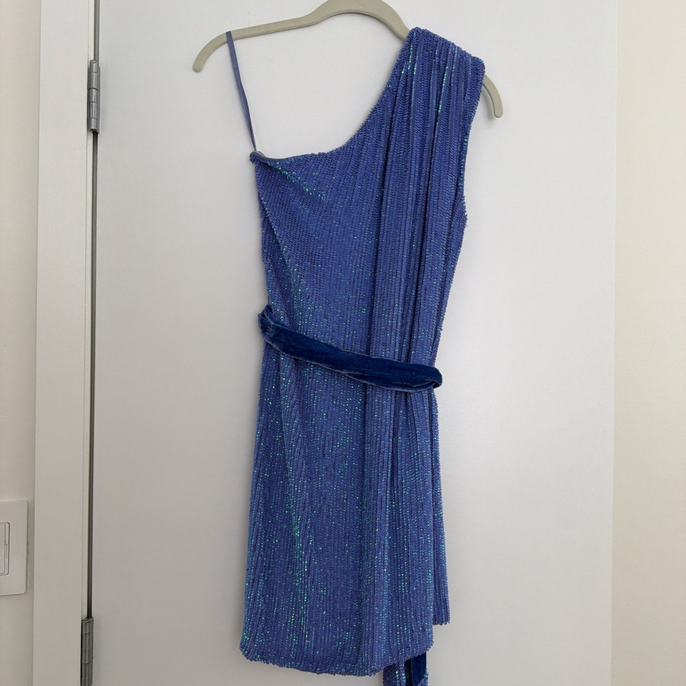 Retrofete Ella Sequin Mini Dress - Teal Rainbow - Picture 5 of 6